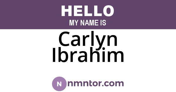 Carlyn Ibrahim
