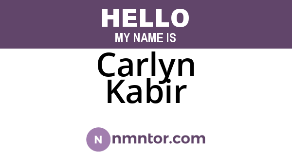 Carlyn Kabir