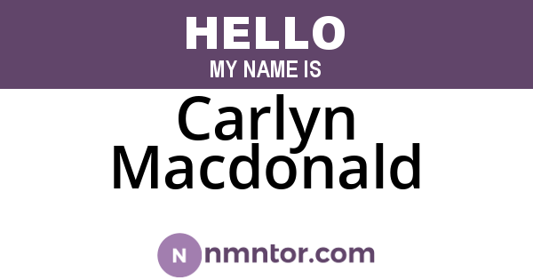 Carlyn Macdonald
