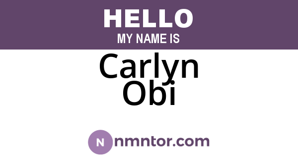 Carlyn Obi