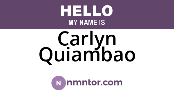 Carlyn Quiambao