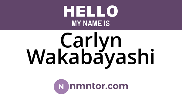 Carlyn Wakabayashi