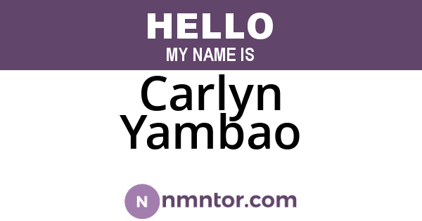 Carlyn Yambao