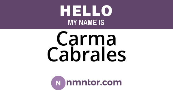Carma Cabrales