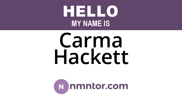 Carma Hackett