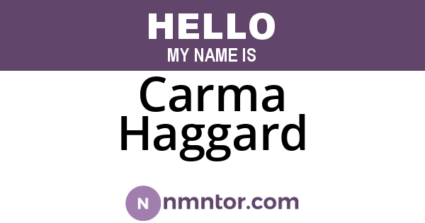 Carma Haggard