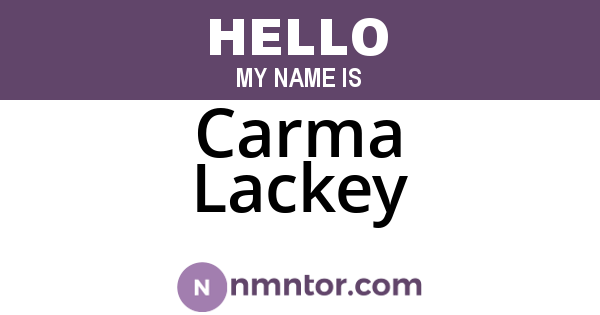 Carma Lackey