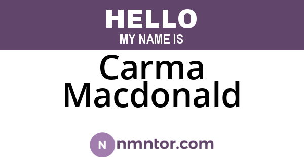 Carma Macdonald