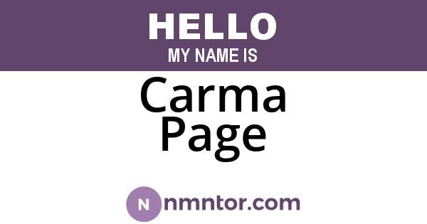 Carma Page