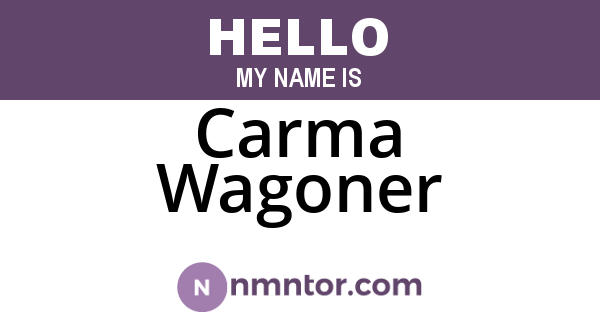 Carma Wagoner