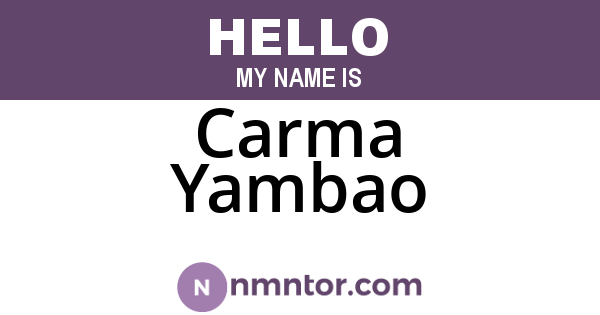 Carma Yambao