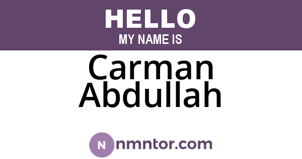 Carman Abdullah