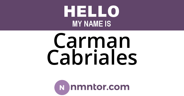 Carman Cabriales