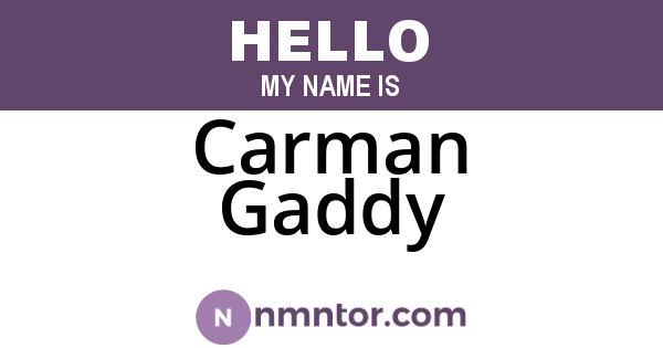 Carman Gaddy
