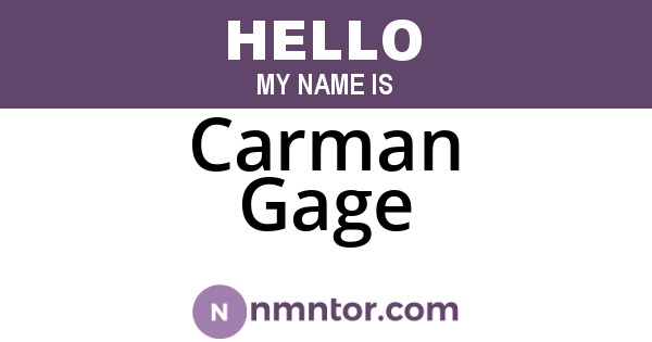 Carman Gage