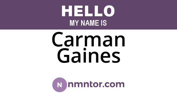 Carman Gaines