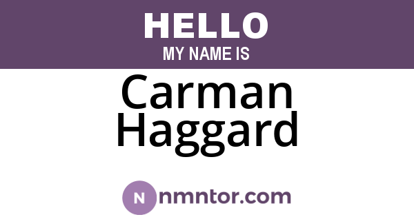 Carman Haggard