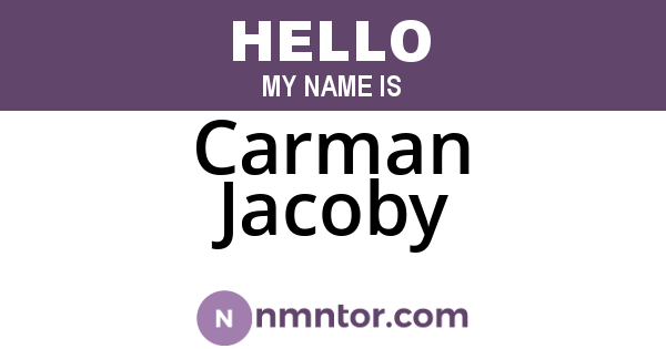 Carman Jacoby