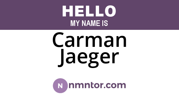 Carman Jaeger