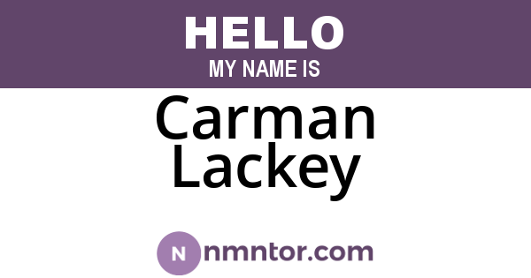Carman Lackey