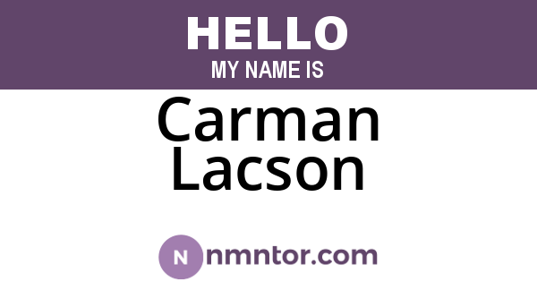 Carman Lacson