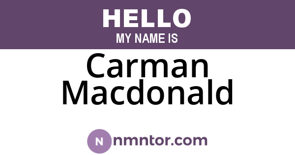 Carman Macdonald