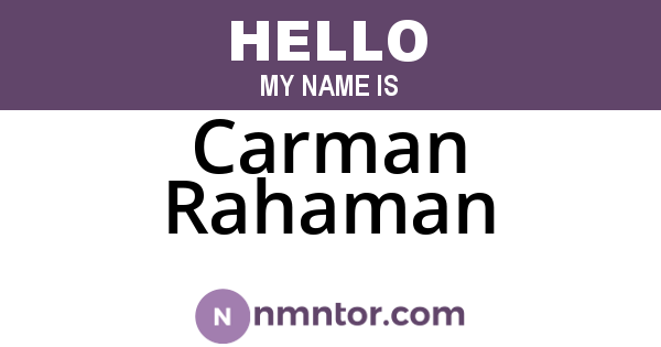 Carman Rahaman
