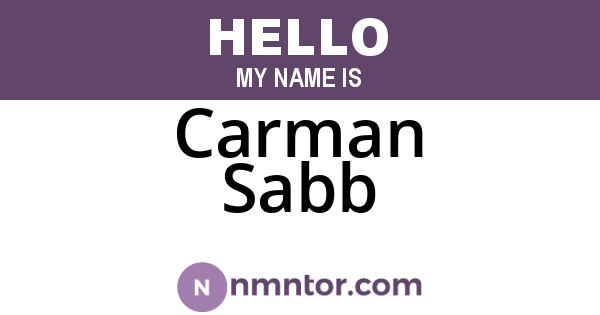 Carman Sabb