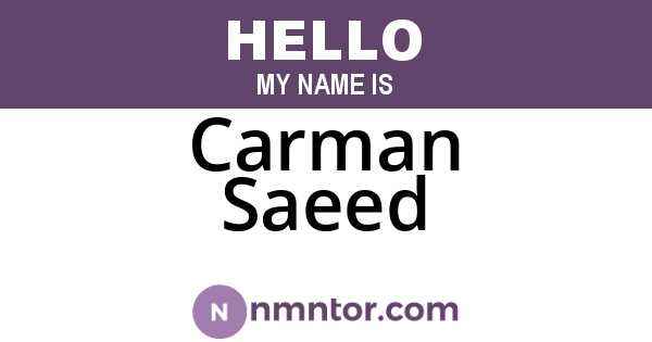 Carman Saeed