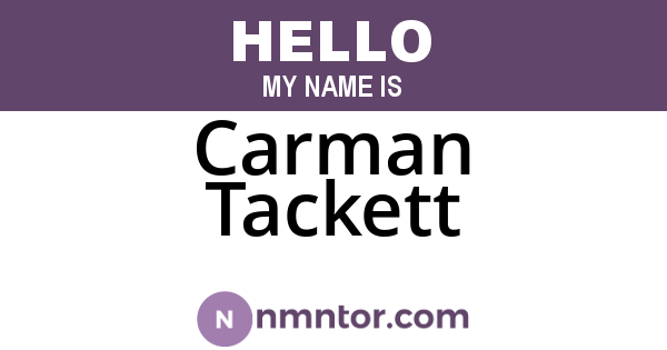 Carman Tackett
