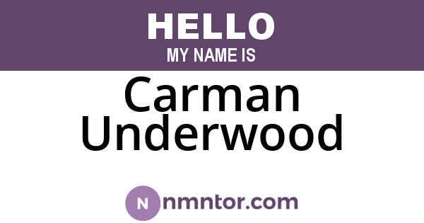 Carman Underwood