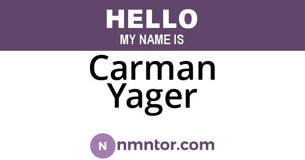 Carman Yager