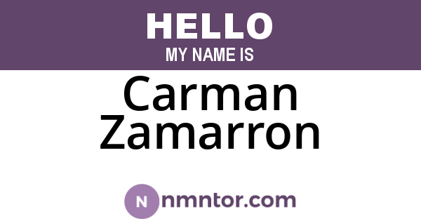 Carman Zamarron