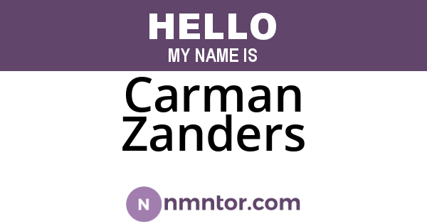 Carman Zanders