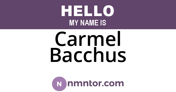 Carmel Bacchus