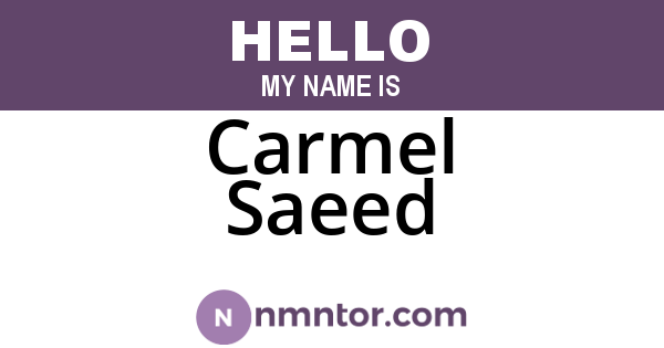 Carmel Saeed