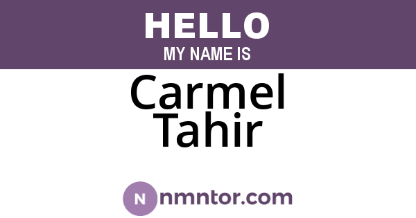 Carmel Tahir