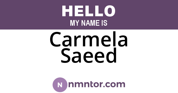 Carmela Saeed