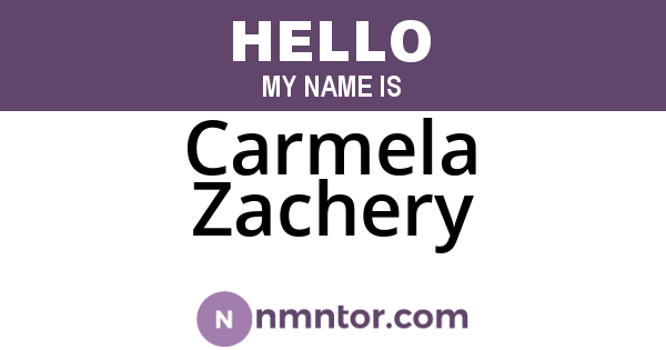 Carmela Zachery