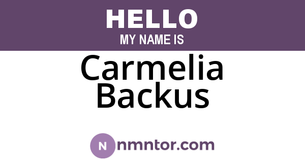 Carmelia Backus