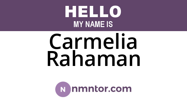 Carmelia Rahaman