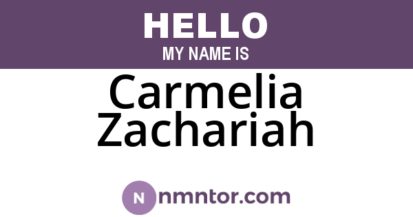 Carmelia Zachariah