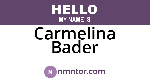 Carmelina Bader