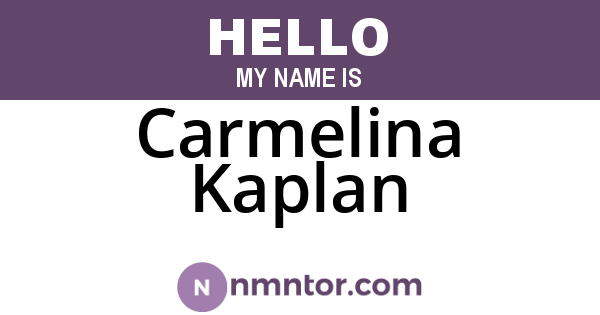 Carmelina Kaplan
