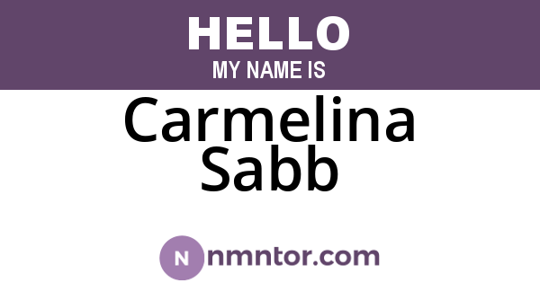 Carmelina Sabb