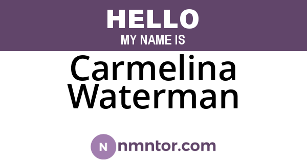 Carmelina Waterman