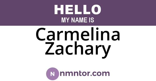 Carmelina Zachary