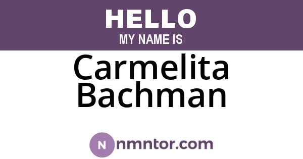 Carmelita Bachman