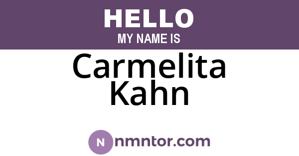 Carmelita Kahn