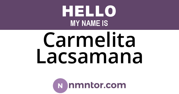 Carmelita Lacsamana